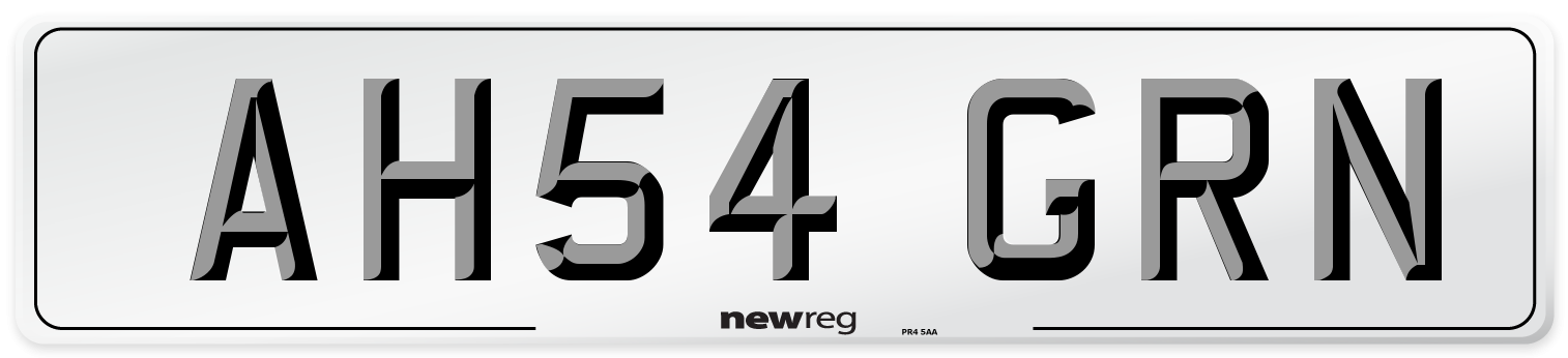 AH54 GRN Number Plate from New Reg